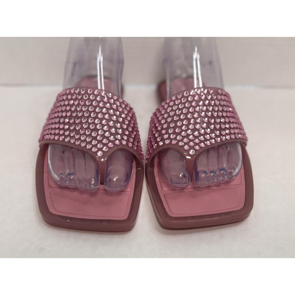 Katy Perry Collections The Geli Pink Rhinestone Jelly Slide Sandals Womens 8 - Picture 1 of 9
